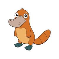 Cartoon platypus illustration with simple and playful design style vector