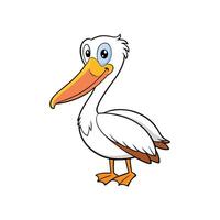 Cartoon pelican with bright colors and cheerful expression vector