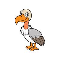 Cartoon vulture standing looking happy on a white background vector