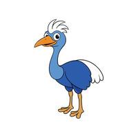 Cartoon bird illustration with vibrant colors and playful design vector