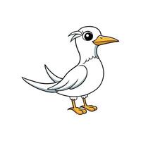 A cartoon seagull standing profile view, featuring clean lines and cheerful expression. vector