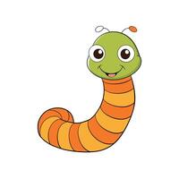 Friendly cartoon worm graphic isolated on white background vector