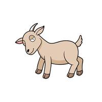 Cartoon goat illustration in cute and playful style vector