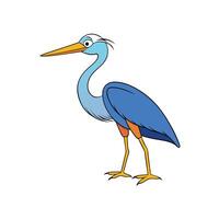Cartoon heron illustration on white background in format vector