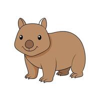 Cute wombat cartoon character on a white background design vector