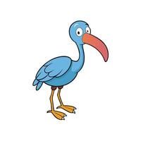 Cartoon Ibis Bird Character Design Illustration Isolated on White vector