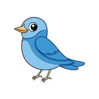 Cartoon bluebird illustration with cute design against white background vector