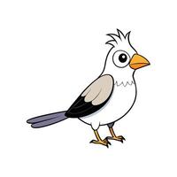 Cartoon bird illustration with simple shapes and bright colors vector