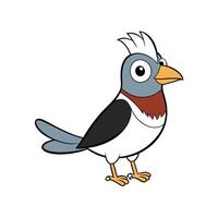 Cartoon bird illustration with distinctive colors and simple design vector
