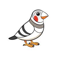 Cartoon zebra finch standing isolated on a white background vector
