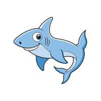 Cartoon shark smiling with cute expression in graphic vector