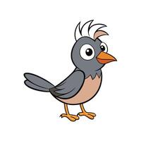 Cartoon bird illustration with a quirky expression and plumage vector
