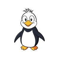 Cartoon penguin illustration, friendly pose, isolated on white background vector