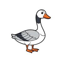 Cartoon goose illustration with simple colors and strong outlines vector