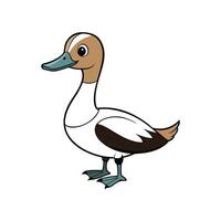 Cartoon duck illustration with minimalist design and clean lines vector
