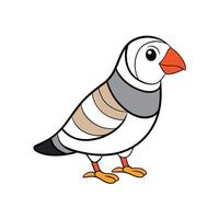 Zebra finch stylized illustration with distinct color sections vector