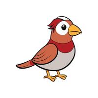 Cute cartoon bird illustration with playful color palette vector