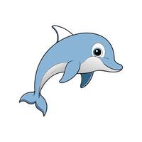 Cartoon dolphin illustration with playful expression in a clean style vector