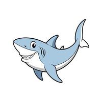 Cartoon shark character smiling friendly, isolated on a white background vector