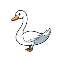Cartoon style goose illustration standing on a white background vector