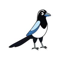 Cartoon magpie illustration with a playful and colorful design vector