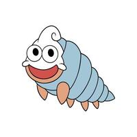 Cartoon character in a shell smiling broadly digital art vector