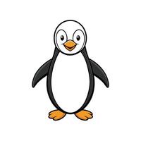 Cartoon penguin with open smile standing on white background vector