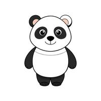 Cartoon panda bear standing on a white background vector