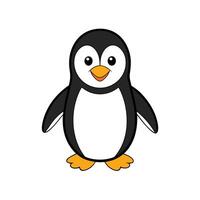 Cartoon Penguin Character Standing Isolated on White Background vector