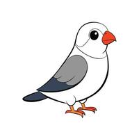 Cartoon illustration of a Java Sparrow or similar species vector
