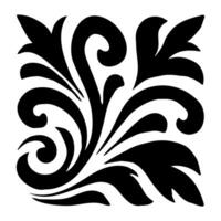 Floral tile illustration featuring intricate flower designs, emphasizing bold outlines and elegant silhouettes in a garden-inspired motif vector