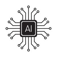 artificial intelligence icon design. processor sign and symbol. vector