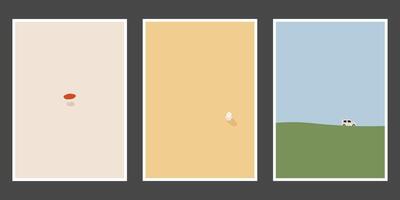 Three different posters with different animals on them vector