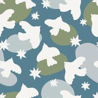 A pattern with birds and stars on a blue background vector