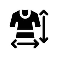 size shirt glyph icon. Strong and solid icon for websites and mobile apps. vector