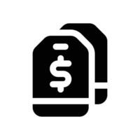 price tag glyph icon. Strong and solid icon for websites, mobile interfaces, presentations, and visual branding. High quality and easy to edit. vector