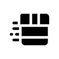fast delivery glyph icon. Strong and solid icon for websites, mobile interfaces, presentations, and visual branding. High quality and easy to edit. vector
