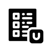 shopping list glyph icon. Strong and solid icon for websites, mobile interfaces, presentations, and visual branding. High quality and easy to edit. vector