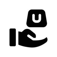 delivery glyph icon. Strong and solid icon for websites, mobile interfaces, presentations, and visual branding. High quality and easy to edit. vector