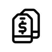 price tag line icon. Clean and minimalist icon for websites, mobile apps, presentations, and logos. Fully scalable and customizable for any project. vector