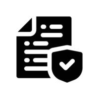 warranty glyph icon. Strong and solid icon for websites and mobile apps. vector