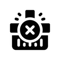 remove from basket glyph icon. Strong and solid icon for websites, mobile interfaces, presentations, and visual branding. High quality and easy to edit. vector
