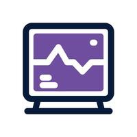 ecg machine dual tone icon. Sleek and modern icon for websites and mobile apps. vector