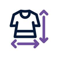 size shirt dual tone icon. Sleek and modern icon for websites and mobile apps. vector
