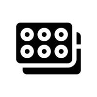 pill glyph icon. Strong and solid icon for websites, mobile interfaces, presentations, and visual branding. High quality and easy to edit. vector