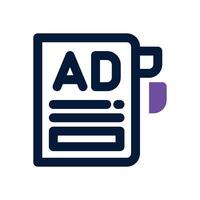 agenda duotone icon. Sleek and modern icon for websites, mobile apps, marketing materials, and corporate design. Fully scalable and ready to use. vector