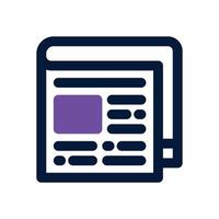 news paper duotone icon. Sleek and modern icon for websites, mobile apps, marketing materials, and corporate design. Fully scalable and ready to use. vector
