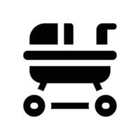 baby stroller glyph icon. Strong and solid icon for websites, mobile interfaces, presentations, and visual branding. High quality and easy to edit. vector