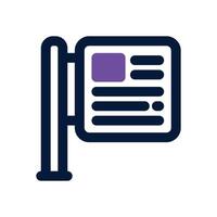 board sign duotone icon. Sleek and modern icon for websites, mobile apps, marketing materials, and corporate design. Fully scalable and ready to use. vector