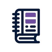 notebook duotone icon. Sleek and modern icon for websites, mobile apps, marketing materials, and corporate design. Fully scalable and ready to use. vector